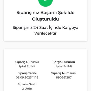 Patırtı Ürün Siparişi Ve İptali