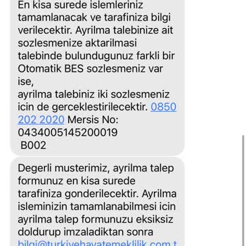 Türkiye Hayat Sigortası BES İptali