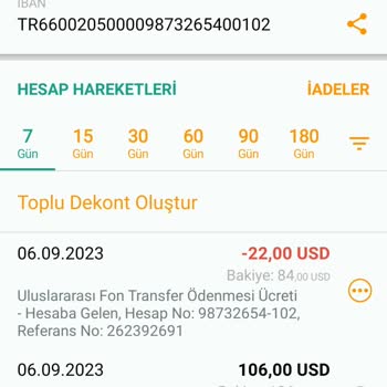 Kuveyt Türk Bilgi Verilmeden 22 Dolar Transfer Kesintisi