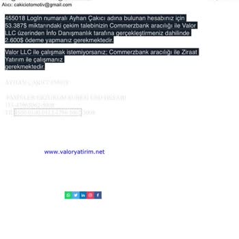 Valor Yatırım Dan 52.471,66 Dolar Kazandım Alamıyorum.