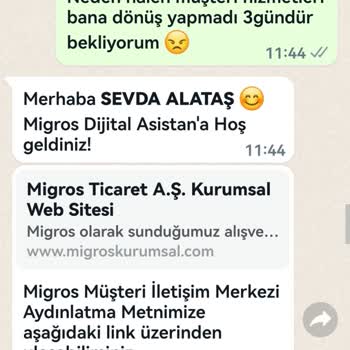 Migros Alışverişimin İptali Ve Ücret İadesinin Yapılmaması