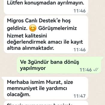 Migros Alışverişimin İptali Ve Ücret İadesinin Yapılmaması