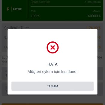 ikimisli Hesabımdaki Parayı Çekemiyorum, Müşteri Eylem Kısıtlandı