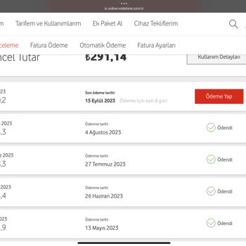 Vodafone Fatura Geri İade