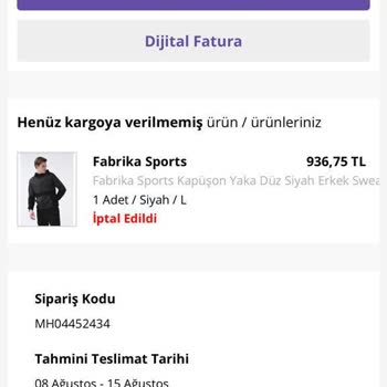 Morhipo Dan Aldığım Ürün İptal Edilerek Fiyatı Yükseltilip Satışına.