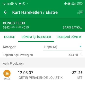 "Getir" Bilgim Dışında Hesabımdan Para Çekme