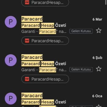 Garanti BBVA Garanti Paracard Hesap Özeti