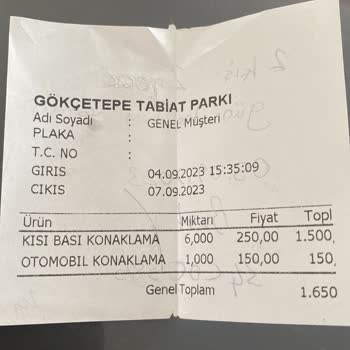 Gökçetepe Tabiat Parkı Ücret İadesi Alamamak