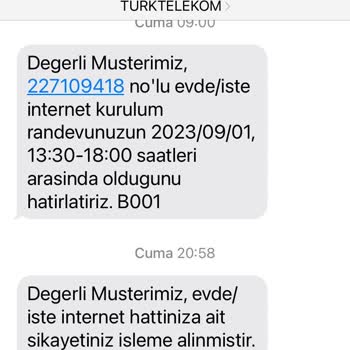 Türk Telekom İnternet Randevunuza Sadık Kalın Lütfen