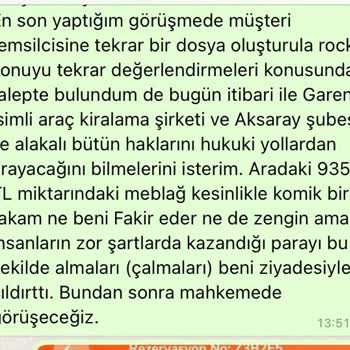 Garenta Fazla Ücret Alınması