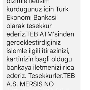 TEB Bankası ATM'NİN Yuttuğu Paramı Geri Vermiyor