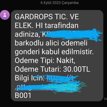 Gardrops İade İçin Extra Ücret İstenmesi