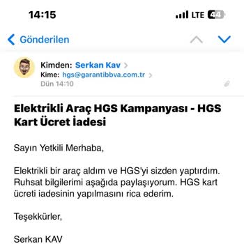 Garanti Bankası HGS Ürünü Ücret İadesi (Elektrikli Araçlara Özel)