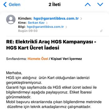 Garanti Bankası HGS Ürünü Ücret İadesi (Elektrikli Araçlara Özel)
