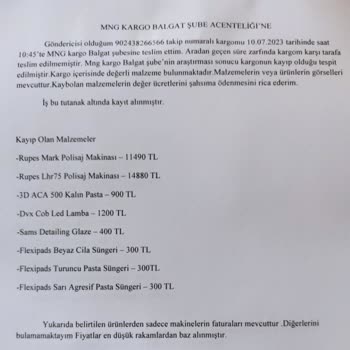 Kayıp Kargo MNG Kargo Balgat Şubesi