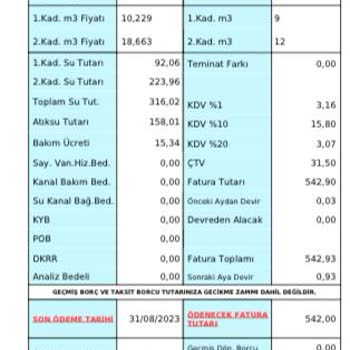 İSU Su Faturası