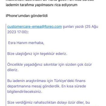 Foreo.com Para İadesi Yapmıyor