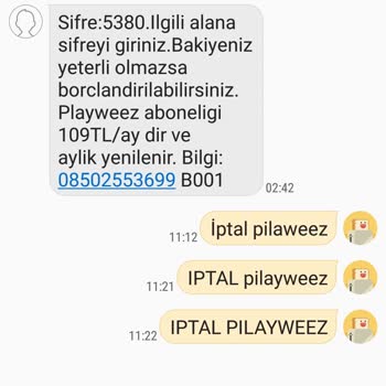 Playweez Bimcell Hattıma İlgisiz Abonelik Mesajı Geldi