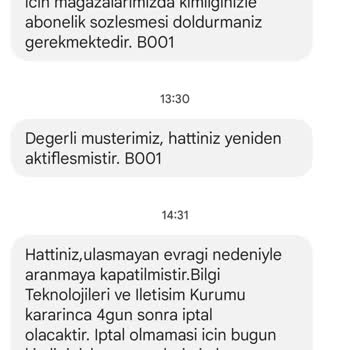 Türk Telekom Eksik Evrak Nedeniyle Kapatılan Hattım