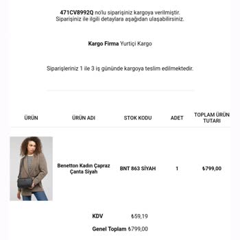 Vivens Moda Dan Alınan Benetton Çanta Garanti Sorunu