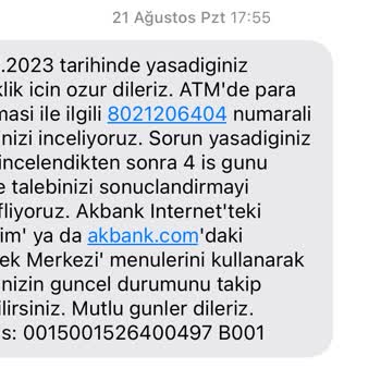 Akbank ATM De Para Sıkışması Sonucu Hesaba Eksik Para Yatırılması