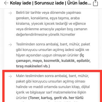 Hepsiburada RAM Gibi Bir Ürünün İadesini Almamaktadır!