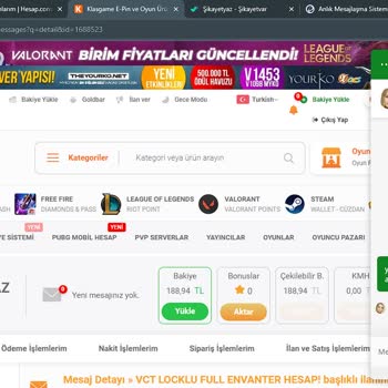 Klasgame Bakiyemi Çekmeme İzin Vermiyor