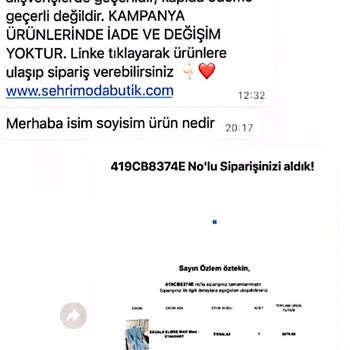 Şehri Moda Butik İnternet Alışverişi Para İadesi