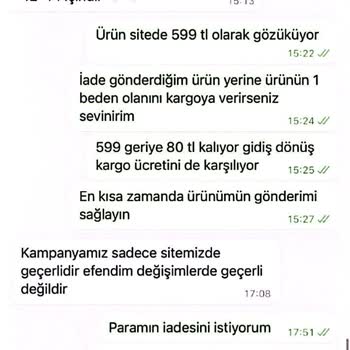 Şehri Moda Butik İnternet Alışverişi Para İadesi