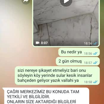 Ordu Büyükşehir Belediyesi Su Hattı Arızası. Sular Kesik.