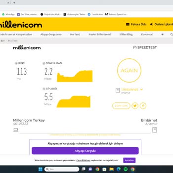 Millenicom İnternet Hız Problemi