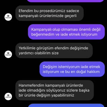 Eqose Kampanyalı Ürün İadesi
