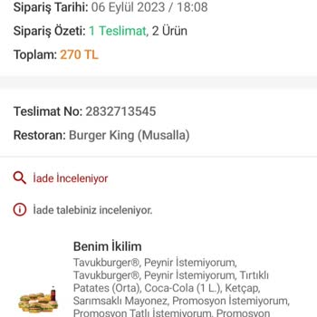 Trendyol Yemek Ulaşmayan Sipariş Teslim Edildi Görünüyor