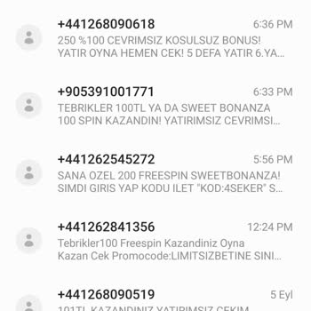 Vodafone +44ile Başlayan Bonus SMS