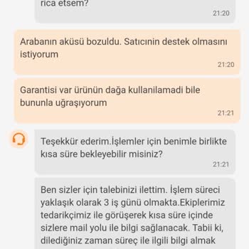 Trendyol Babyhope Q-Suv Akülü Araba Şikayeti