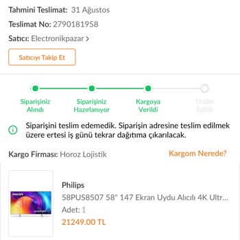 Trendyol Ürün Teslim Etmemesi