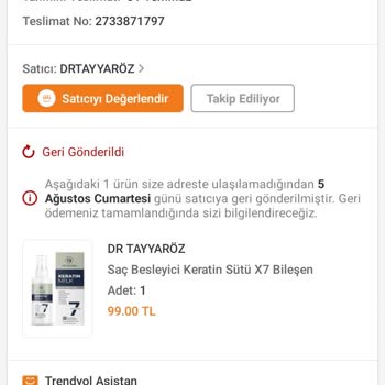 Trendyol Para İadesinin Yapılmaması
