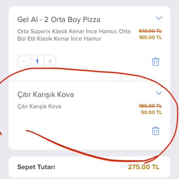 Domino's Pizza Ürünleri Sepette Farklı Fiyatlarda Çıkıyor