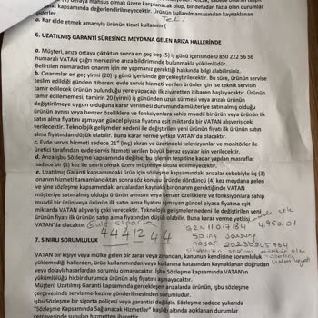 Vatan Bilgisayar'dan Alınan Samsung Marka Televizyon Arızası