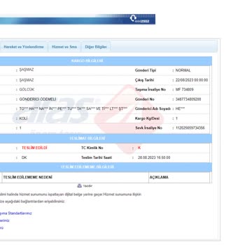 Aras Kargo Ürünün Teslim Edilmediği Halde Edilmiş Gösterilmesi