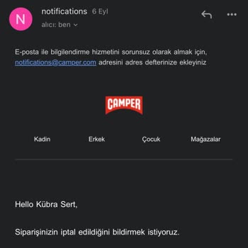 Camper Sipariş İptali Mağduriyeti