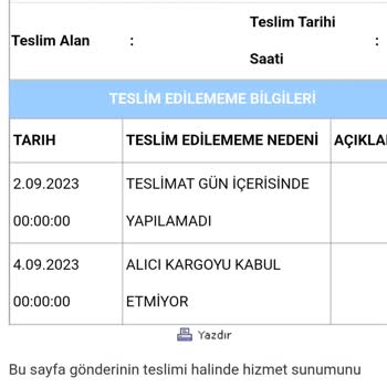 Aras Kargo Dara Şubesi Adrese Teslim Edilmedi