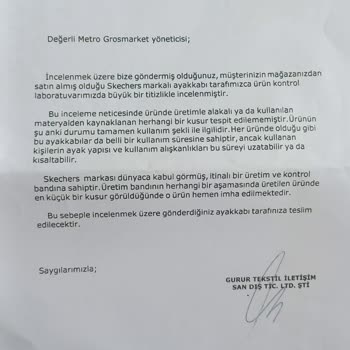 Gurur Tekstil Metro'dan Aldığım Skechers Ayakkabı Şikayeti