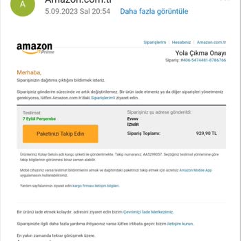 Amazon Vermiş Olduğum Sipariş, Siparişlerimde Gözükmüyor
