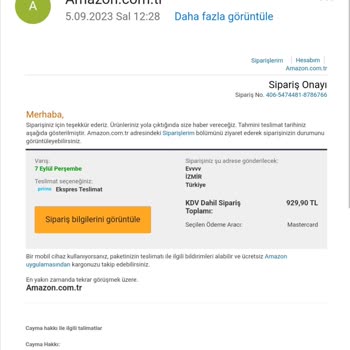 Amazon Vermiş Olduğum Sipariş, Siparişlerimde Gözükmüyor