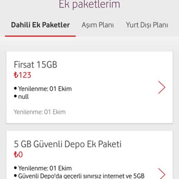 Vodafone Ek Paket İptali