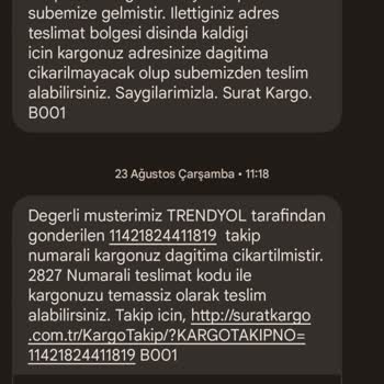 Sürat Kargo Teslimat Ve İade Sorunu