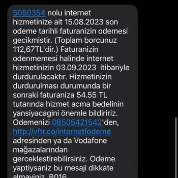 Vodafone Net Kapalı Olan Hattın Aktif Edilmesi