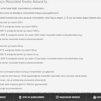 Akbank Motorsiklet Kredisi Problemi