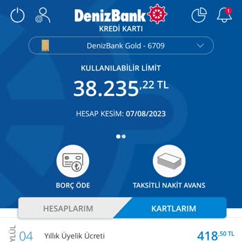 Denizbank Yıllık Üyelik Ücreti